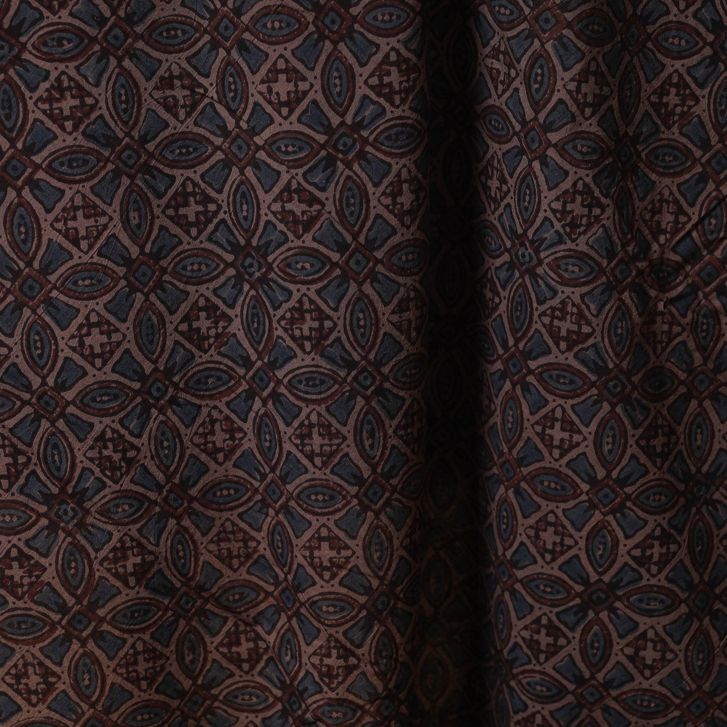 Brown - natural dyed cotton fabric 70 - handcrafted