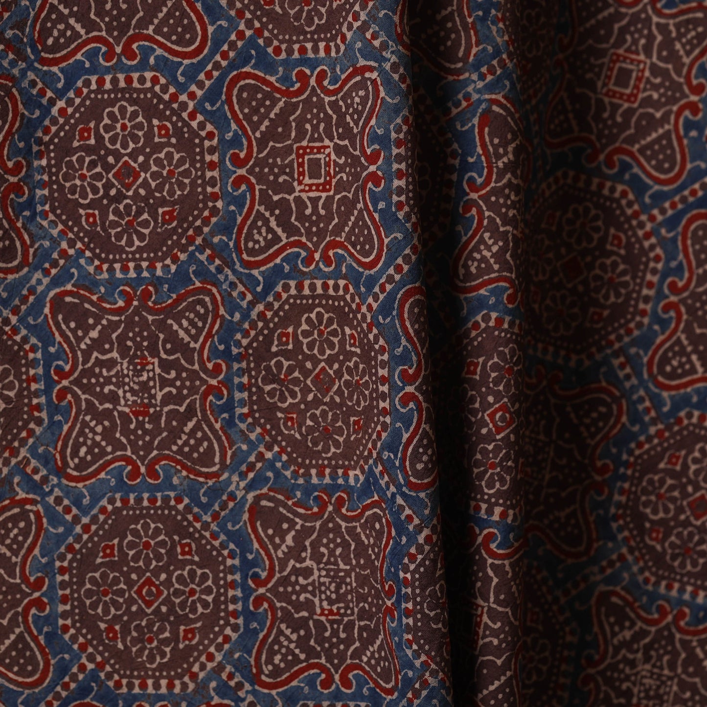 Brown - natural dyed cotton fabric 71 - handcrafted