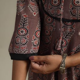 Natural dyed cotton flared dress 13 - handcrafted