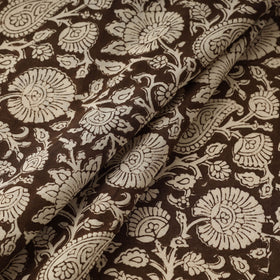 Brown - natural dyed cotton hand bagh fabric 03