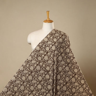 Brown - natural dyed cotton hand bagh fabric 03
