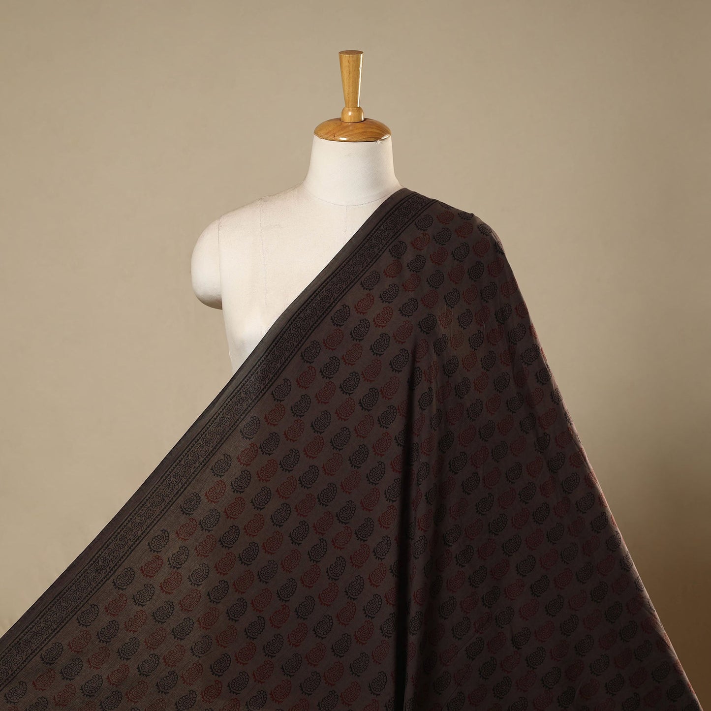 Natural dyed cotton hand bagh fabric 29 - handcrafted