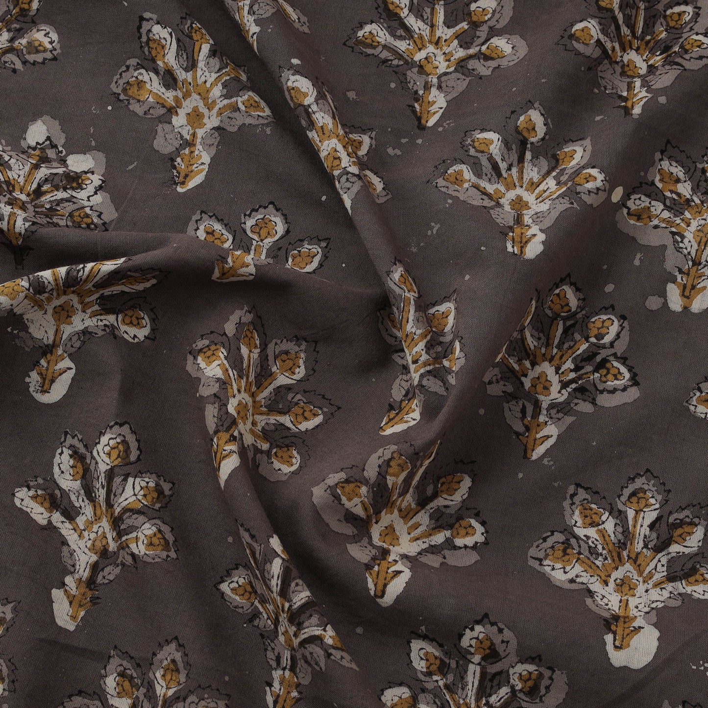 Natural dyed cotton hand block dabu bagru print fabric 06