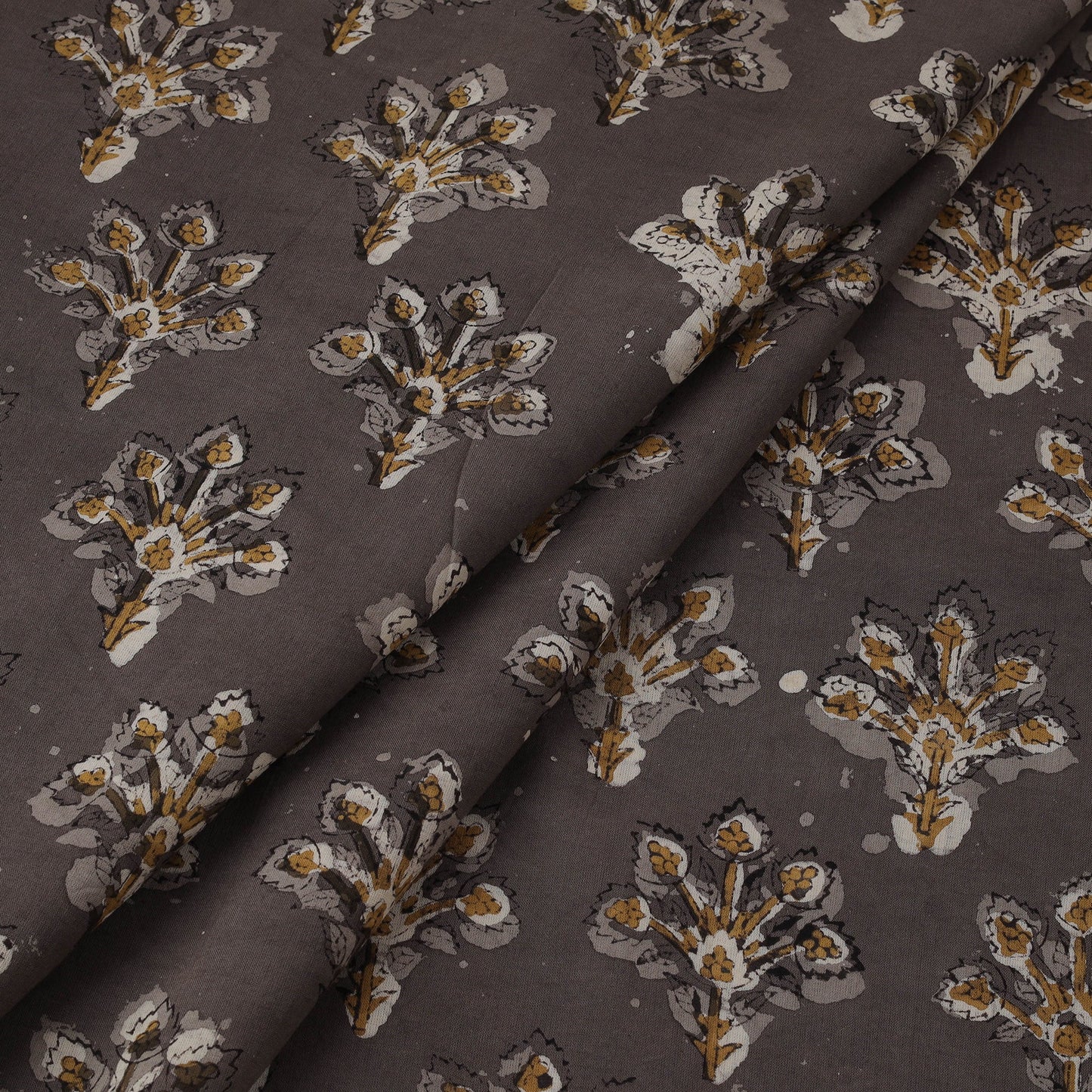 Natural dyed cotton hand block dabu bagru print fabric 06