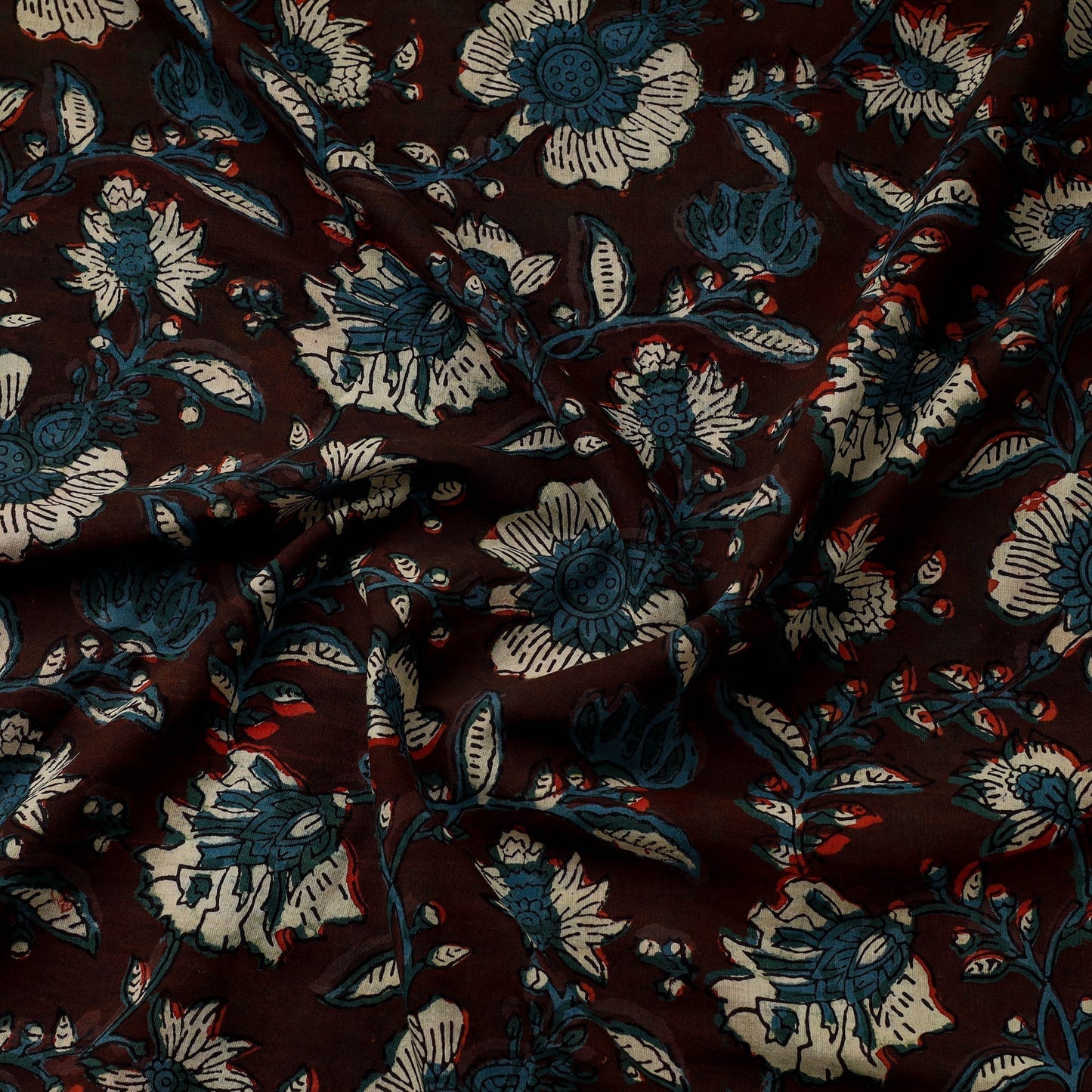 Natural dyed cotton hand jahota fabric 03 - handcrafted