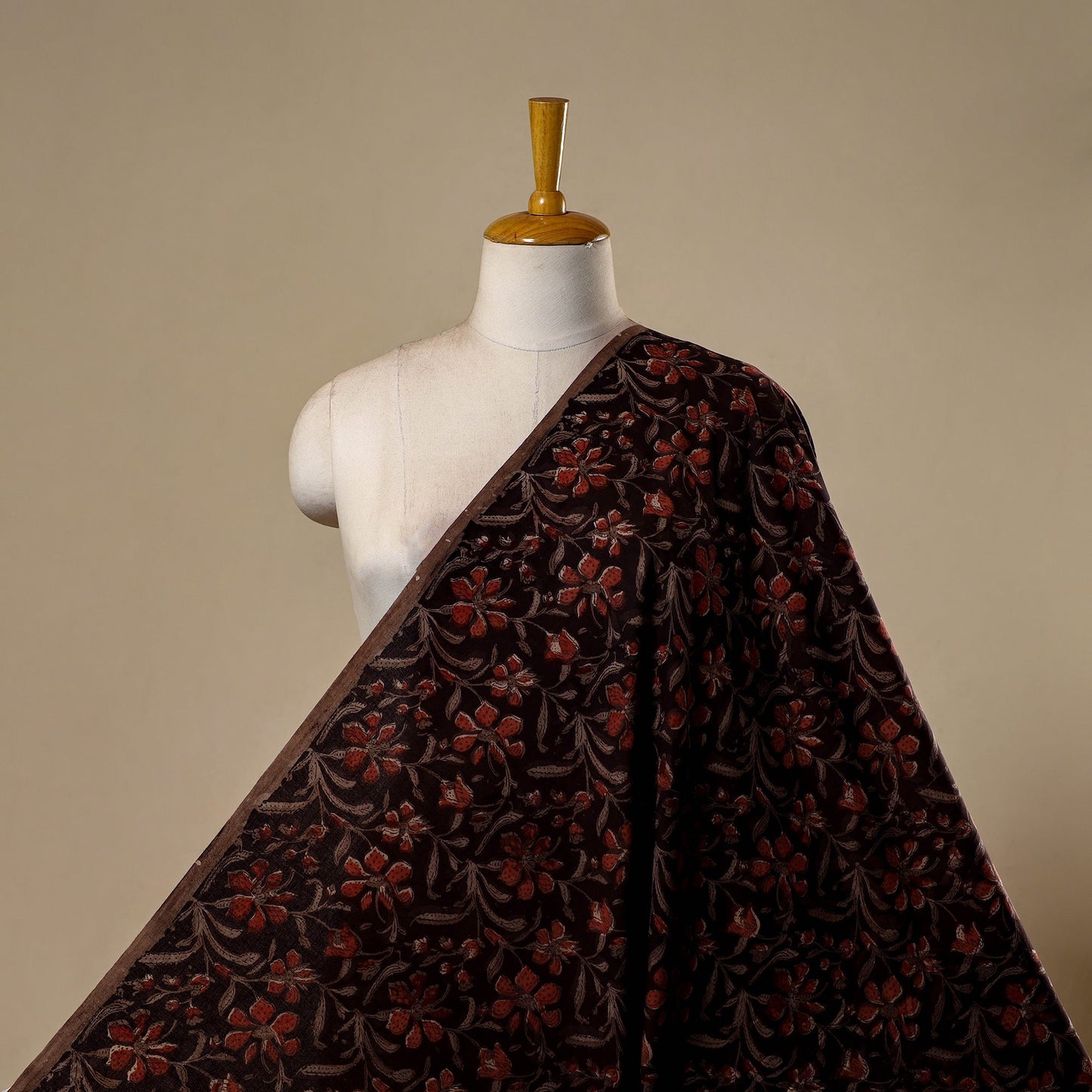 Natural dyed cotton hand jahota fabric 11 - handcrafted