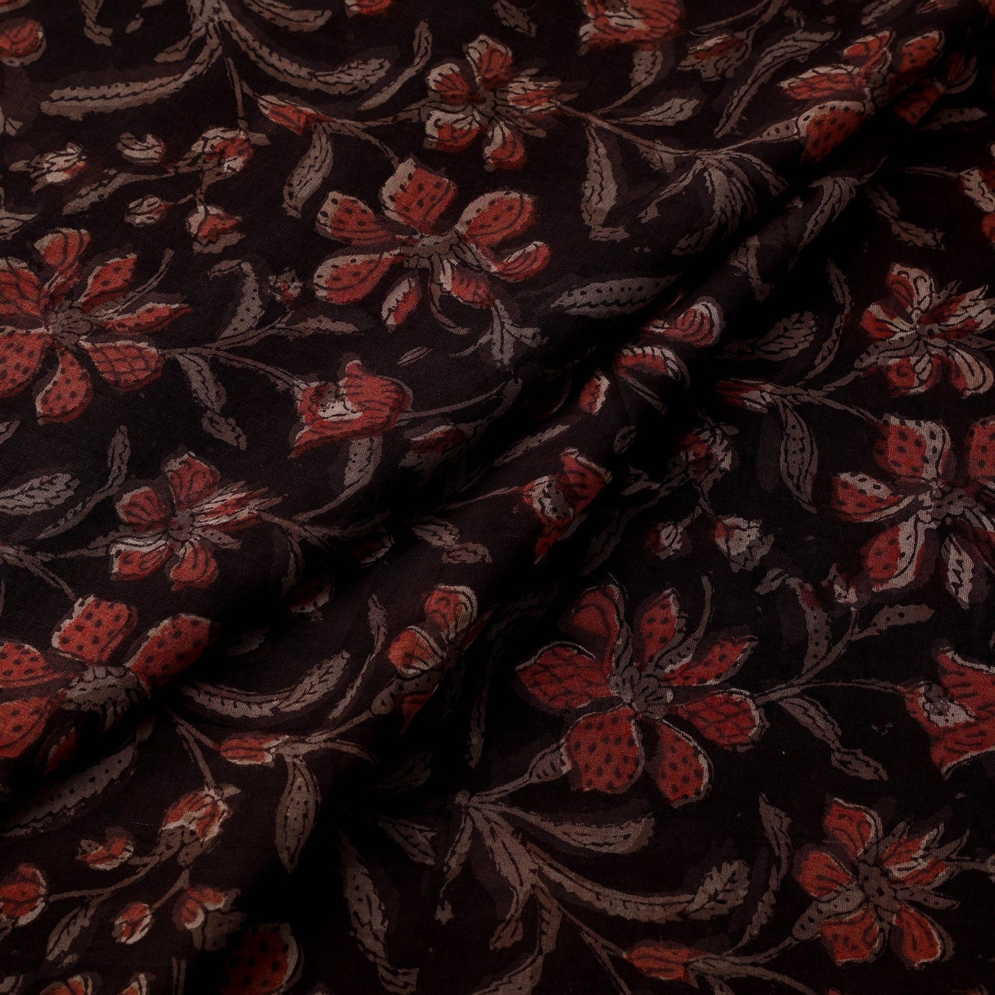 Natural dyed cotton hand jahota fabric 11 - handcrafted