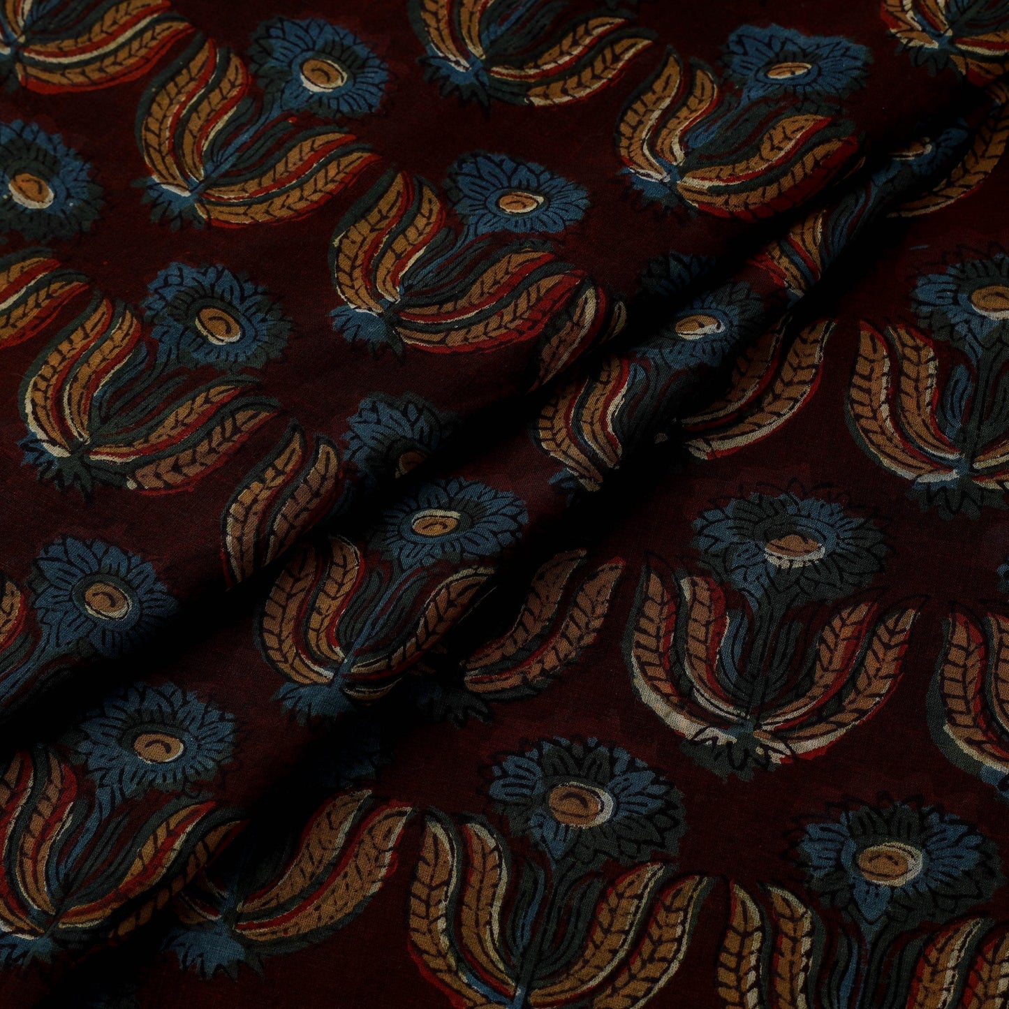 Natural dyed cotton hand jahota fabric 09 - handcrafted