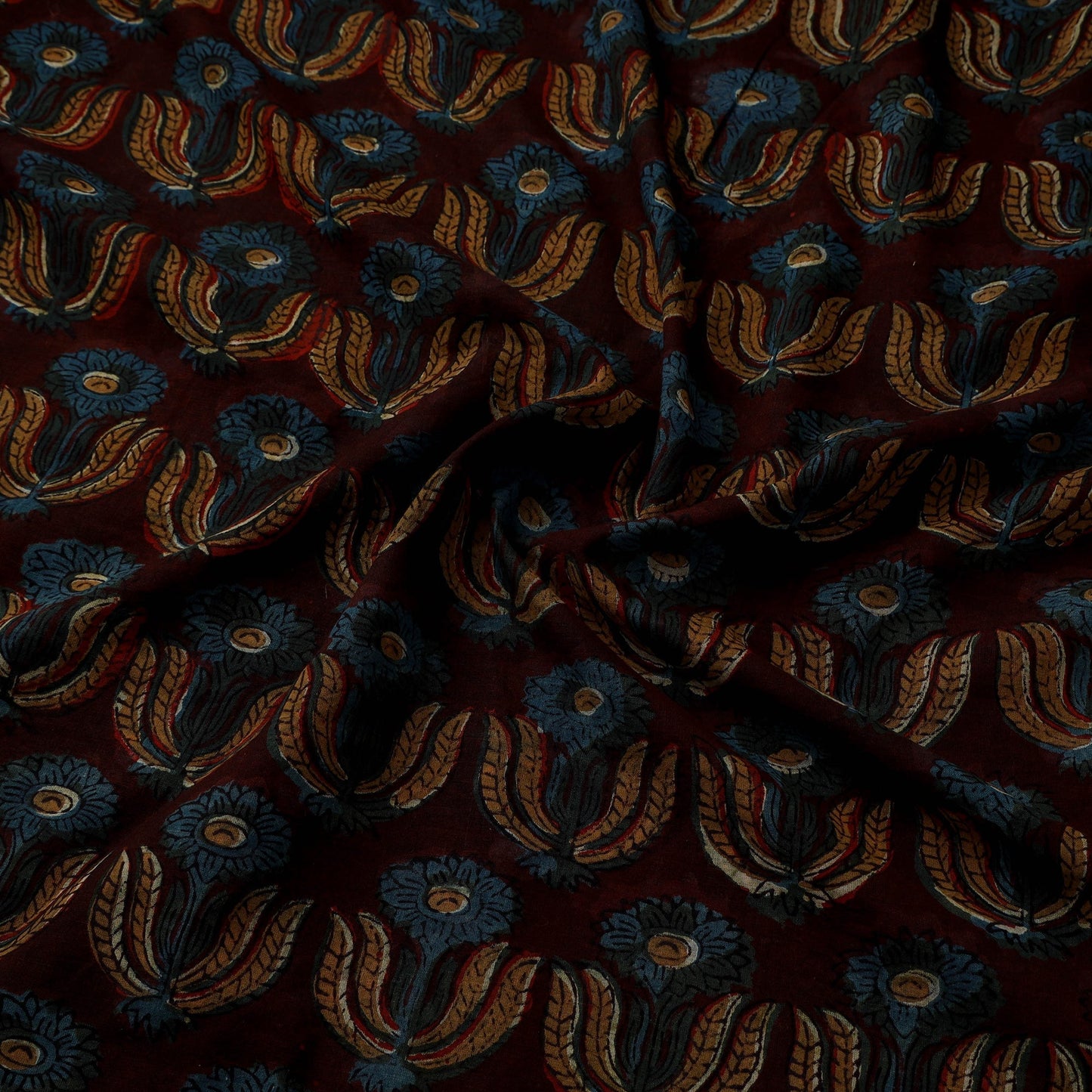 Natural dyed cotton hand jahota fabric 09 - handcrafted