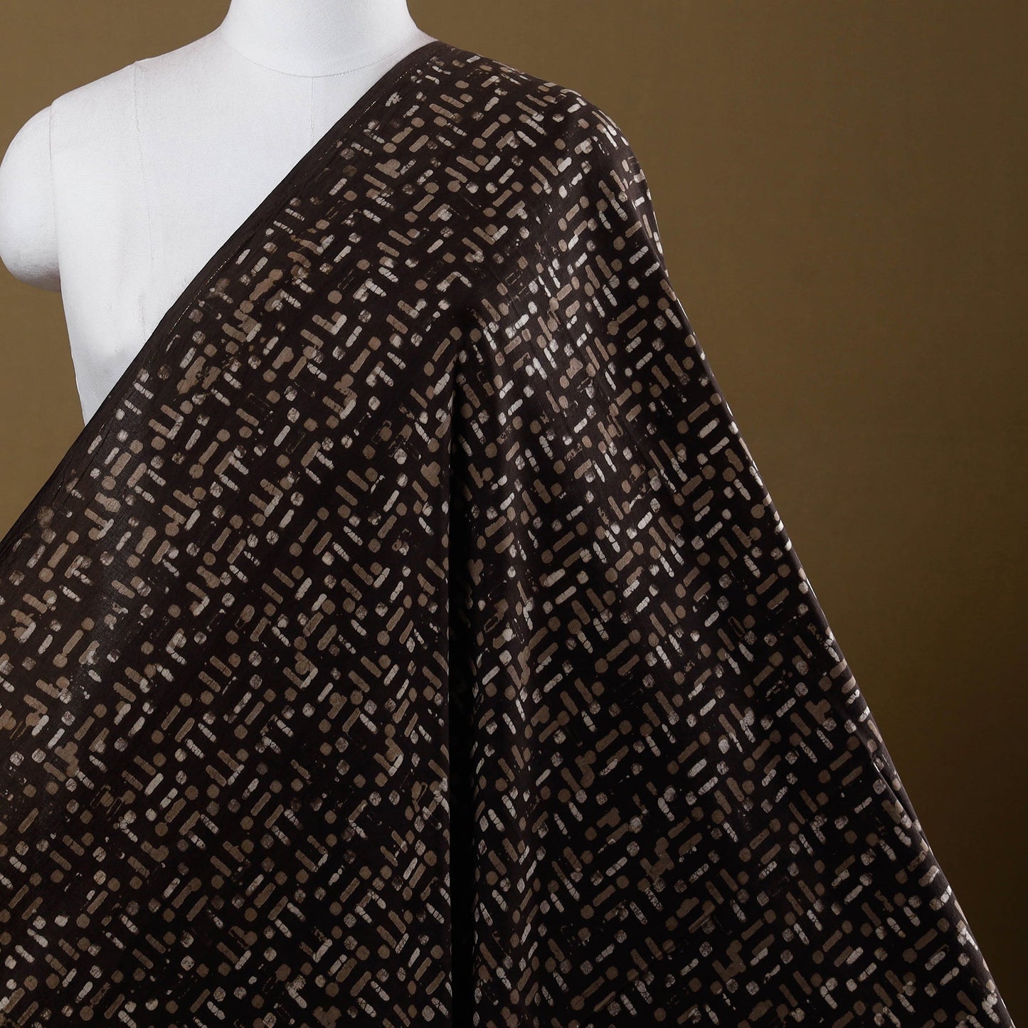 Natural dyed cotton hand pipad fabric 06 - handcrafted