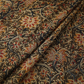 Brown - natural dyed cotton kalamkari fabric 11