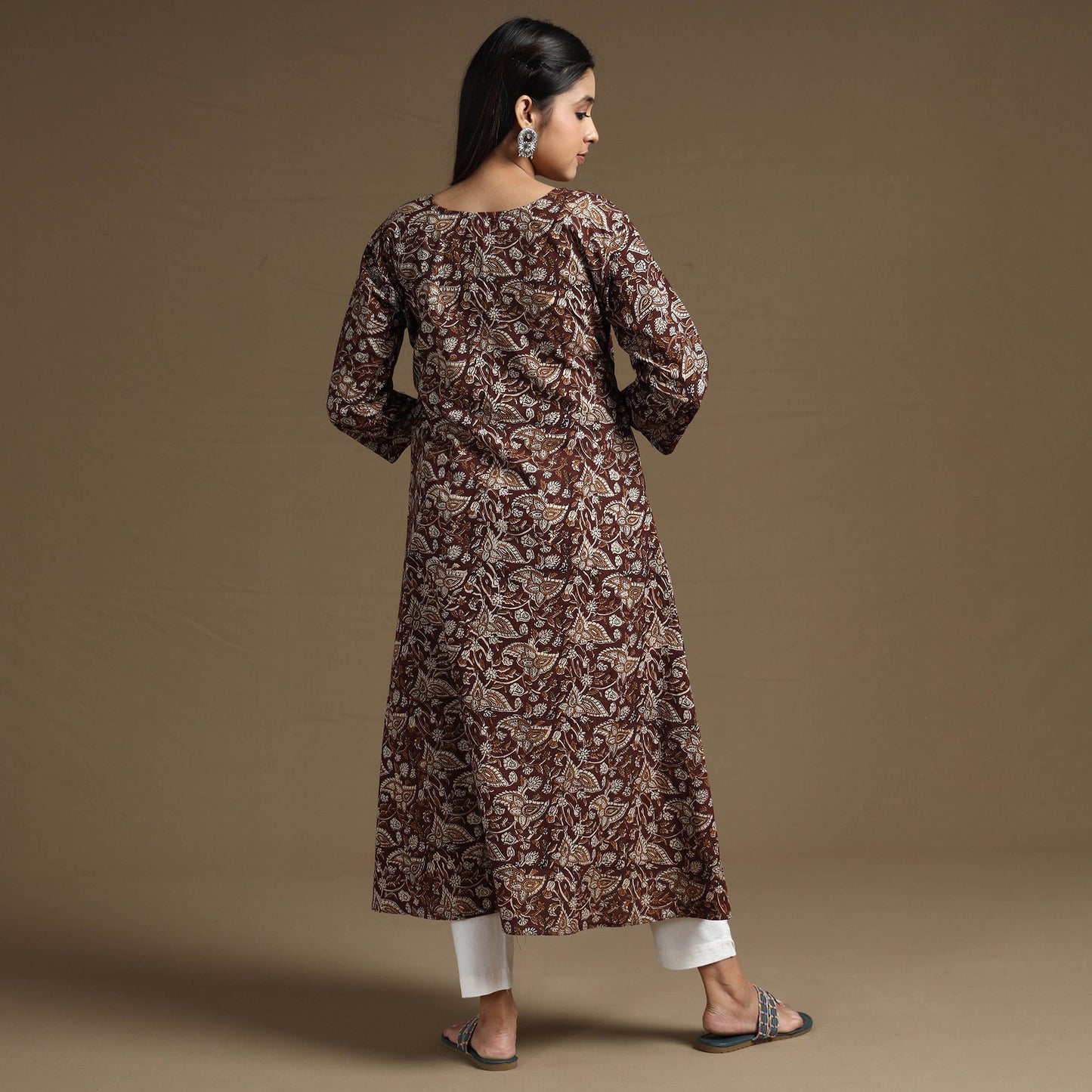 Natural Dyed Cotton A-Line Bagru Print Kurta
