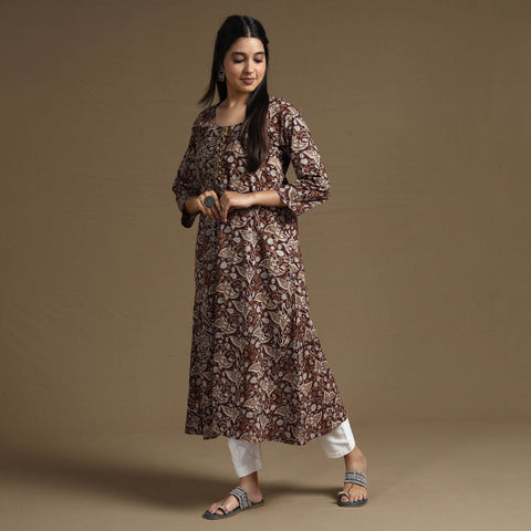 Natural Dyed Cotton A-Line Bagru Print Kurta