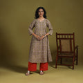 Natural dyed cotton a-line kurta for women 09 - handcrafted