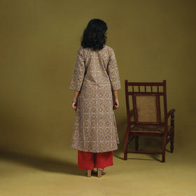 Natural dyed cotton a-line kurta for women 09 - handcrafted