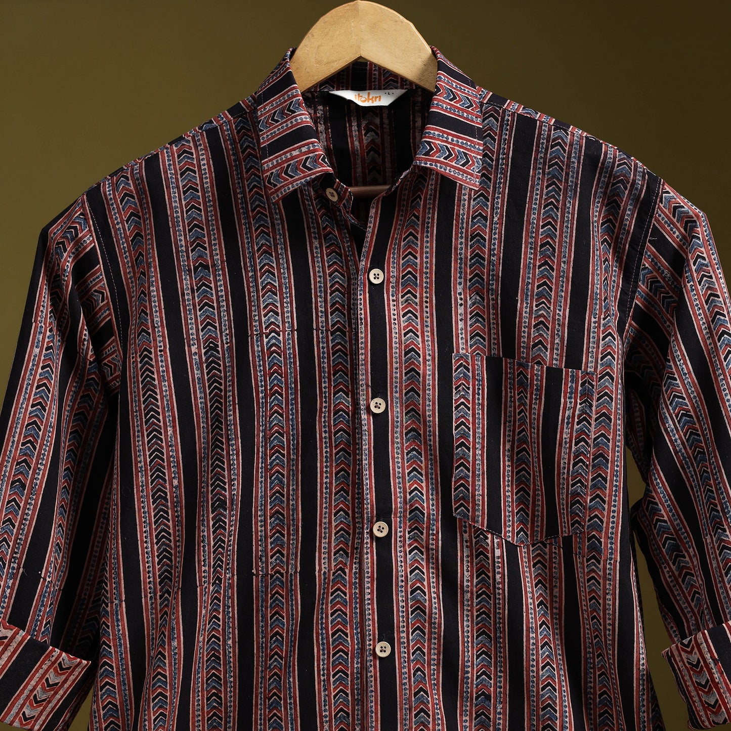 Brown - natural dyed cotton men full sleeve shirt 13