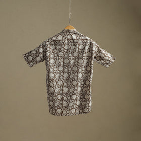 Natural dyed cotton men half sleeve hand bagh shirt 07