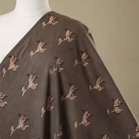 Brown - natural dyed cotton nandana fabric 06 - handcrafted