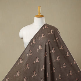 Brown - natural dyed cotton nandana fabric 06 - handcrafted