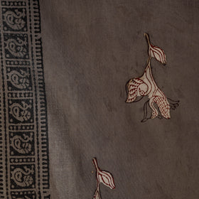 Brown - natural dyed cotton nandana fabric 06 - handcrafted