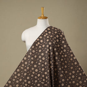 Brown - natural dyed cotton nandana fabric 10 - handcrafted