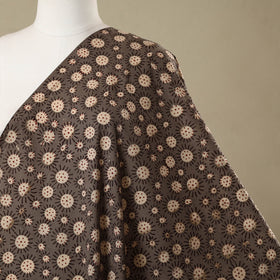 Brown - natural dyed cotton nandana fabric 10 - handcrafted