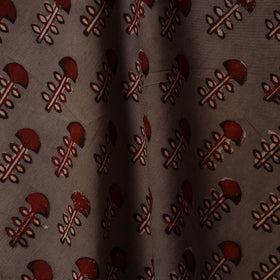 Brown - natural dyed cotton nandana fabric 12 - handcrafted