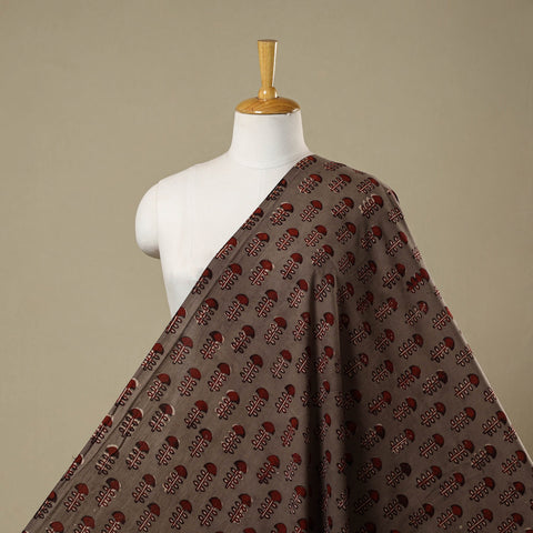 Brown - natural dyed cotton nandana fabric 12 - handcrafted