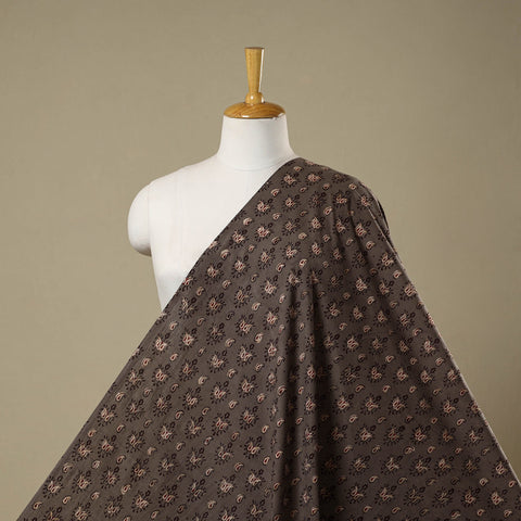 Brown - natural dyed cotton nandana fabric 13 - handcrafted