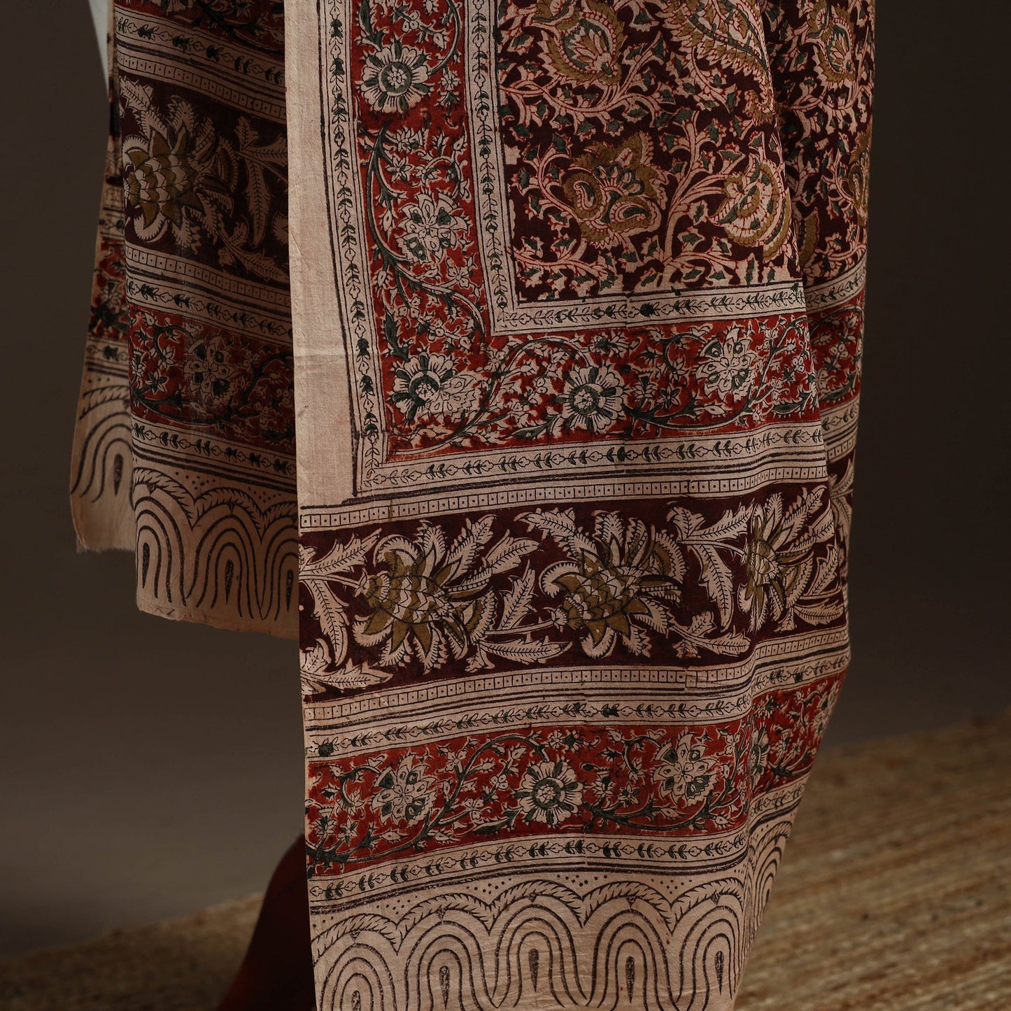 Natural dyed cotton pedana kalamkari dupatta 11