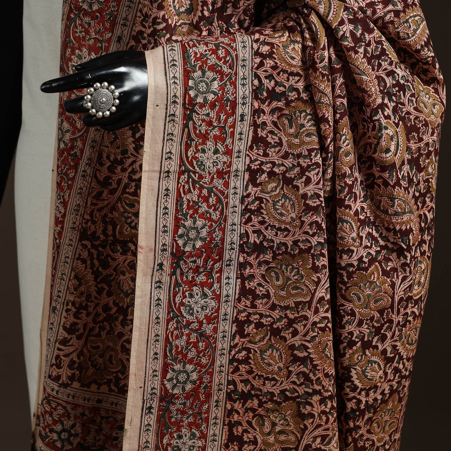 Natural dyed cotton pedana kalamkari dupatta 11