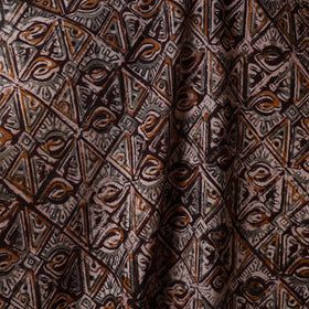 Brown - natural dyed cotton pedana kalamkari fabric 03