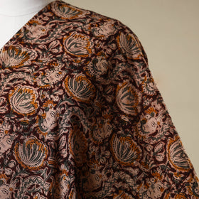 Brown - natural dyed cotton pedana kalamkari fabric 03