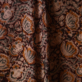 Brown - natural dyed cotton pedana kalamkari fabric 03