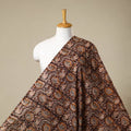 Brown - natural dyed cotton pedana kalamkari fabric 03