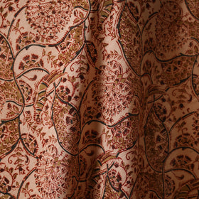 Brown - natural dyed cotton pedana kalamkari fabric 04