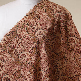 Brown - natural dyed cotton pedana kalamkari fabric 04