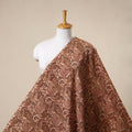 Brown - natural dyed cotton pedana kalamkari fabric 04