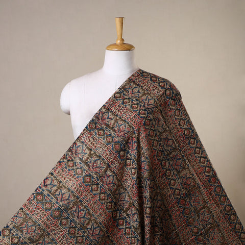 Brown - natural dyed cotton pedana kalamkari fabric 06