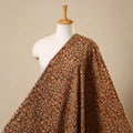Brown Natural Dyed Block Print Cotton Pedana Kalamkari Fabric