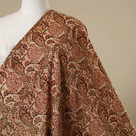 Brown - natural dyed cotton pedana kalamkari fabric 08