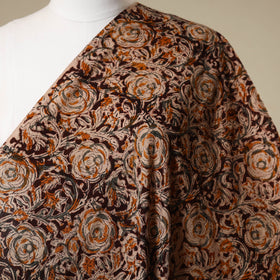 Brown - natural dyed cotton pedana kalamkari fabric 11