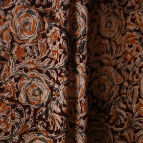 Brown - natural dyed cotton pedana kalamkari fabric 11