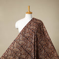 Brown - natural dyed cotton pedana kalamkari fabric 12