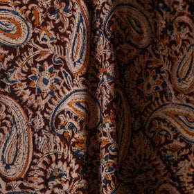Brown - natural dyed cotton pedana kalamkari fabric 12