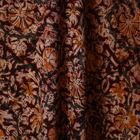 Brown - natural dyed cotton pedana kalamkari fabric 27