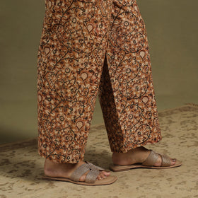 Brown Natural Dyed Block Print Cotton Pedana Kalamkari Co-ord Set