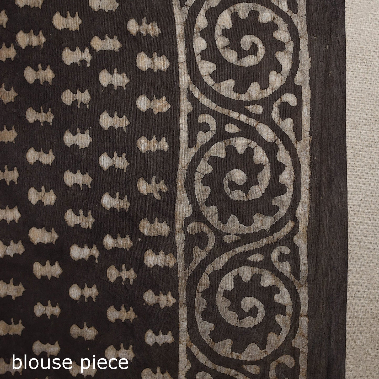 Brown - natural dyed cotton pipad saree 06 - handcrafted