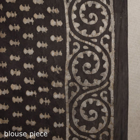 Brown - natural dyed cotton pipad saree 06 - handcrafted