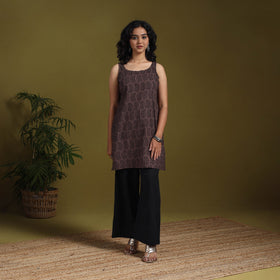 Brown - natural dyed cotton short bagh kurta 16